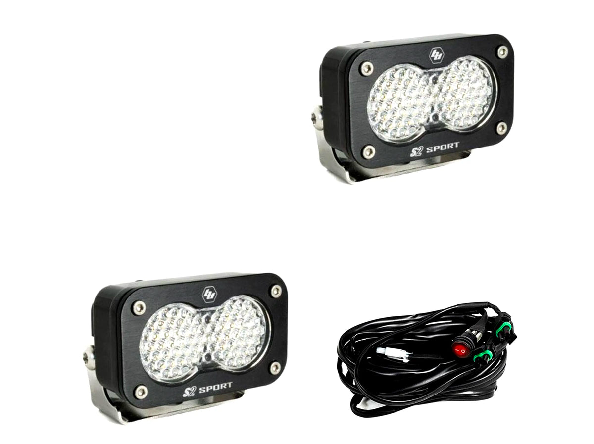 BAJA DESIGNS - S2 Sport Black LED Auxiliary Light Pod Pair - Work/Scen