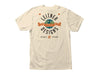 REAR VIEW OF TAN TSHIRT WITH FULL COLOR LEITNER WORLD SCRIPT LOGO